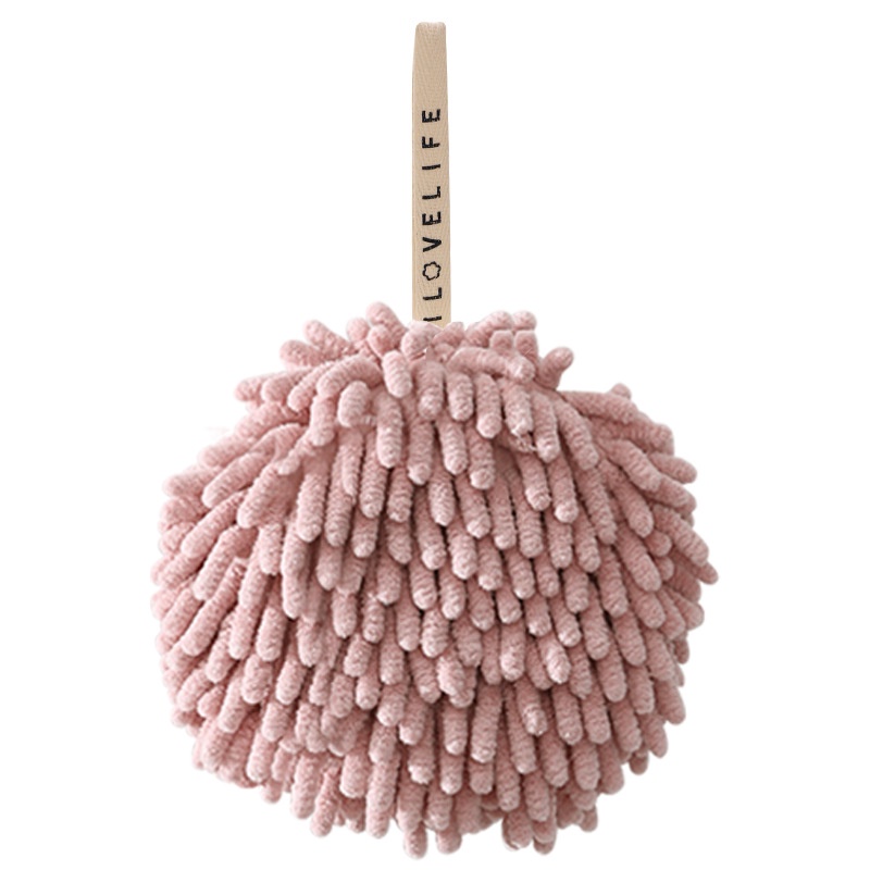 Dreamerhouse Khăn Lau Tay Hình Tròn Bằng Sợi Microfiber Chenille Dễ Thương Có Móc Treo Cho Nhà Bếp Nhà Tắm