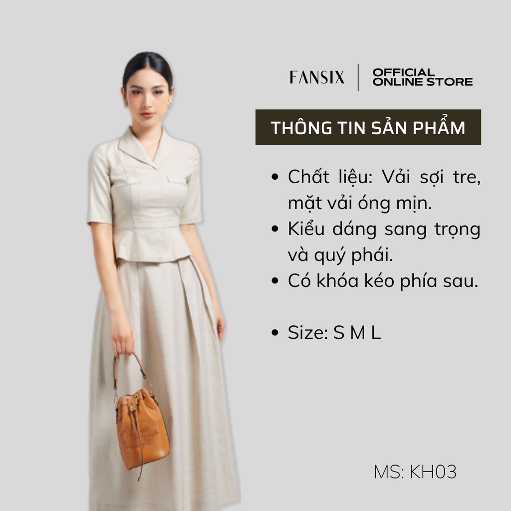 SET Áo kèm Chân Váy nữ FANSIX - KH03 vải sợi tre óng mịn sang trọng, quý phái | BigBuy360 - bigbuy360.vn