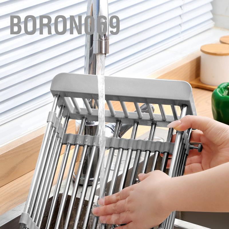 Trên bộ lọc bồn rửa Thiết kế bằng thép không gỉ có thể thu vào chịu tải mạnh Chậu chén cho các món ăn rau củ quả Boron069