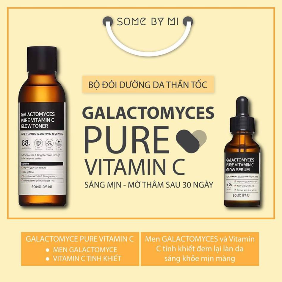 Hàng Công ty Bộ SomeByMi Galactomyces Pure Vitamin C Glow Nước Hoa Hồng 200ml&amp;Tinh Chất Dưỡng Trắng Da 30ml