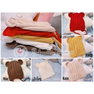 Nón len tai gấu cột dây siêu cưng (6m-3y)