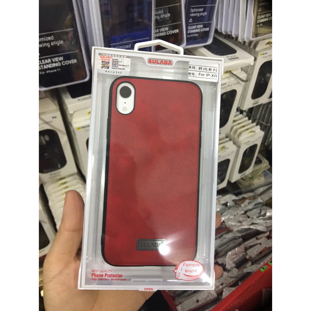 Ốp lưng Sulada da cho iPhone XR 6.1inch viền dẻo chống sốc