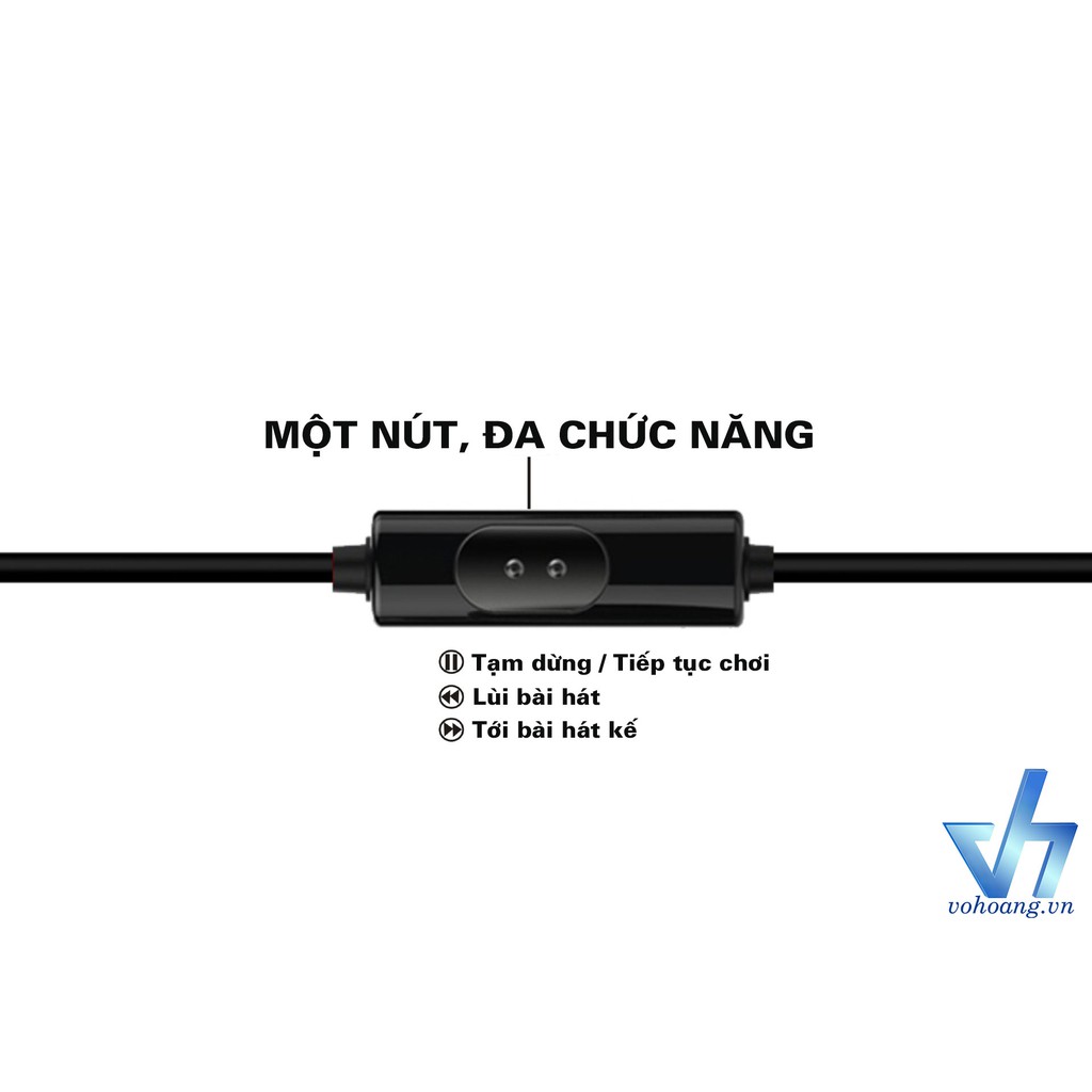 Tai nghe Metal Ear-Headphone Turbo Bass  (Đen đỏ)