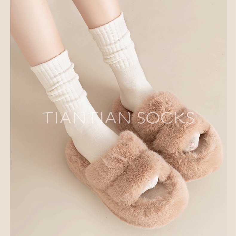 TIAN TIAN T241 Vớ Cotton Màu Sắc Trơn Tất Cao cổ Phong Cách Nhật Bản Dễ Phối Đồ Thời Trang Xuân Thu Cho Nữ
