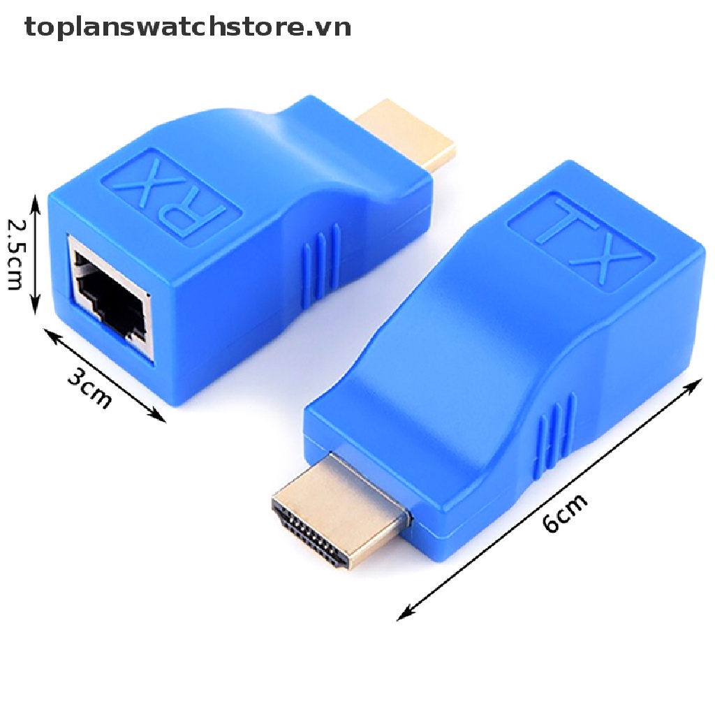 Set 2 Đầu Nối Dài Dây Cáp Mạng LAN 1080P HDMI Sang RJ45 6