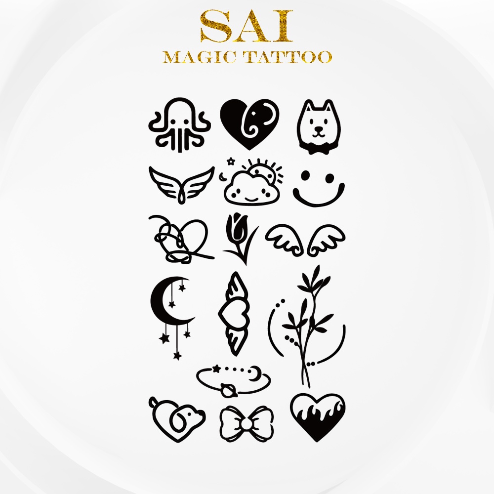 Miếng dán hình xăm tạm thời SAI MAGIC TATTOO 10CM×06CM chống thấm nước lâu trôi lên đến 2 tuần 442