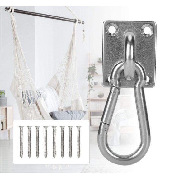 Set 2 móc treo võng chữ u bằng thép không gỉ