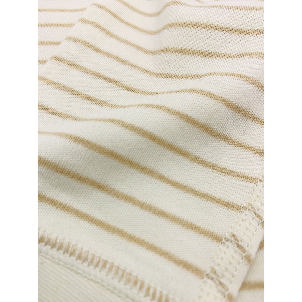 Bộ quần áo dài thu đông kẻ nâu sợi bông hữu cơ cho bé - Organic and Natural Life by Mimi