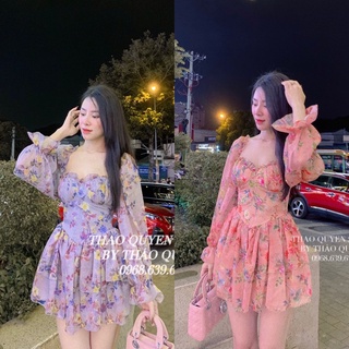 Đầm hoa voan lụa