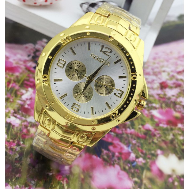 ĐỒNG HỒ CẶP ĐÔI NAM NỮ ROSRA NEW ARRIVAL VÀNG MẶT TRẮNG D307B CỰC ĐẸP | BigBuy360 - bigbuy360.vn