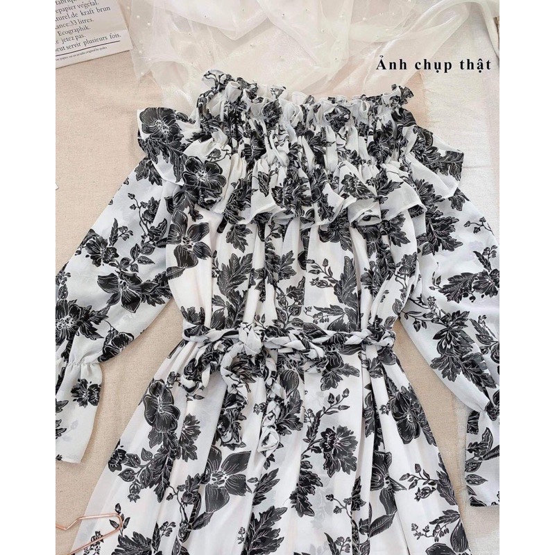 [HÀNG CÓ SẴN + HÌNH TRẢI SÀN] ĐẦM HOA KÈM BELT | BigBuy360 - bigbuy360.vn