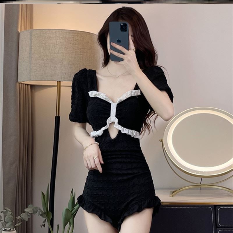 Bikini 2 mảnh dài tay cạp cao chất đẹp quảng châu kiểu váy ulzzang Hàn Quốc LUHAZO 9339 DK2T302