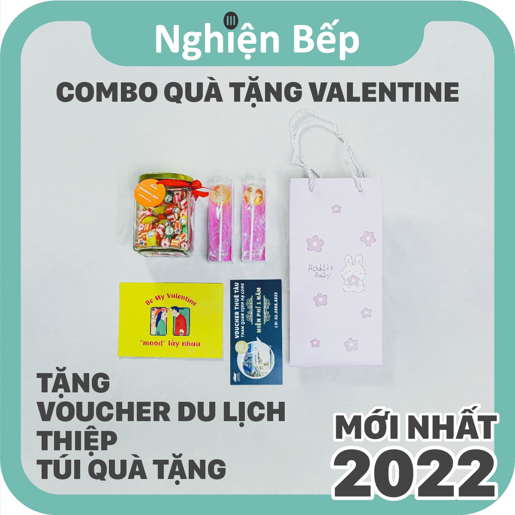 Quà Valentine 14.2 - 8.3 - 14.3 COMBO cùng Kẹo MÚT EM ĐI siêu dễ thương  - TẶNG KÈM TÚI + Thiệp + Voucher DU LỊCH