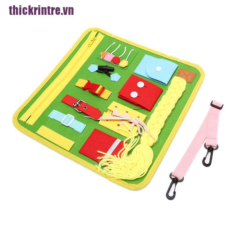 [rintre]Kids Busy Board Buckle Old Zip Button Lace Up Toy Montessori Early Education Toy