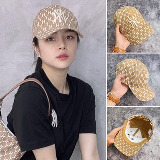 Mũ lưỡi trai m.l.b ny monogram baseball cap - brown hàng xuất dư full tem tag