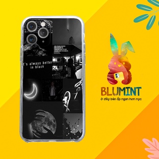 Ốp lưng iphone silicon It's always in black Màu đen u buồn  cho IP5 đến IP 12 pro max PAP20210456