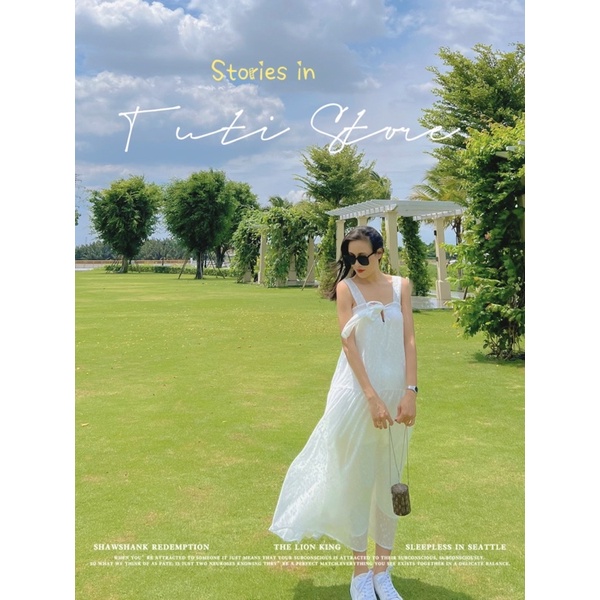 Đầm maxi 2 dây cột nơ MOCHI DRESS