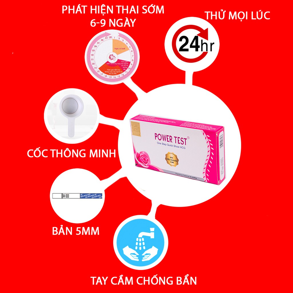 Combo 3 Que thử thai nhanh Powertest tại nhà 5mm (3QTTPO05TES))