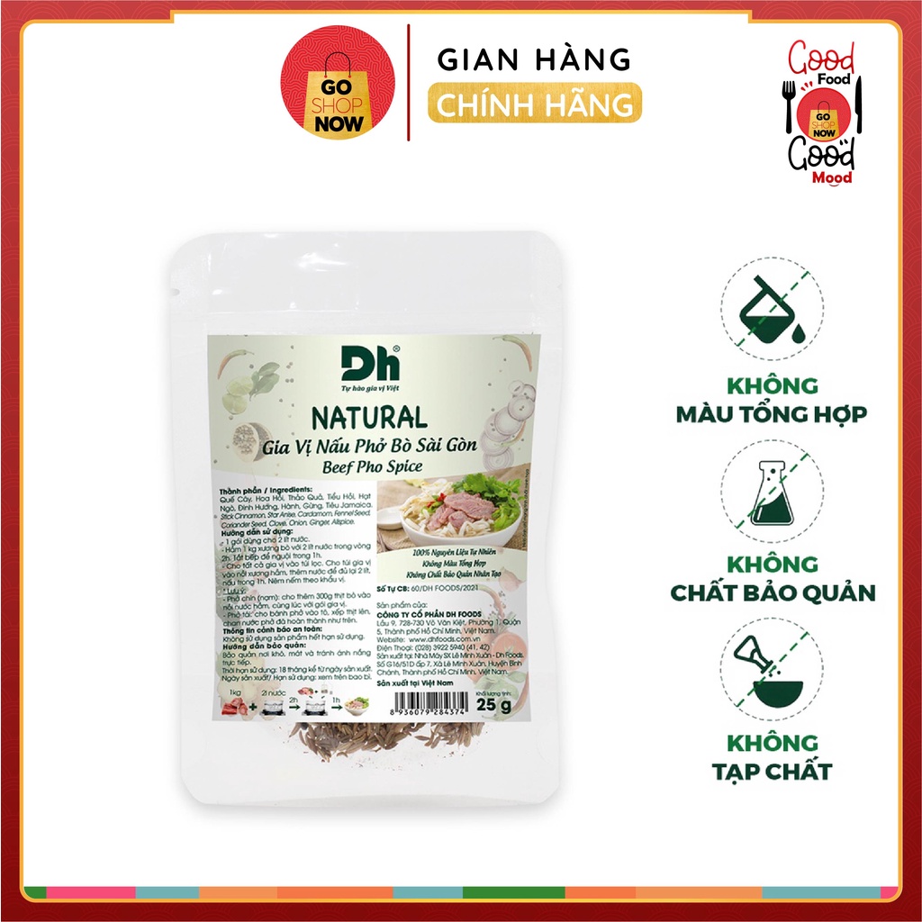 Combo 2 gói NATURAL Gia Vị Nấu Phở Bò vị Sài Gòn