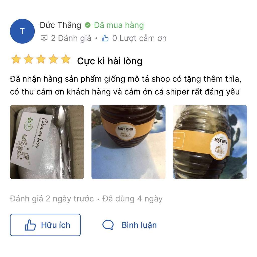 Mật ong nguyên chất, tự nhiên hoa nhãn HNT NATURAL PRODUCT MO450G