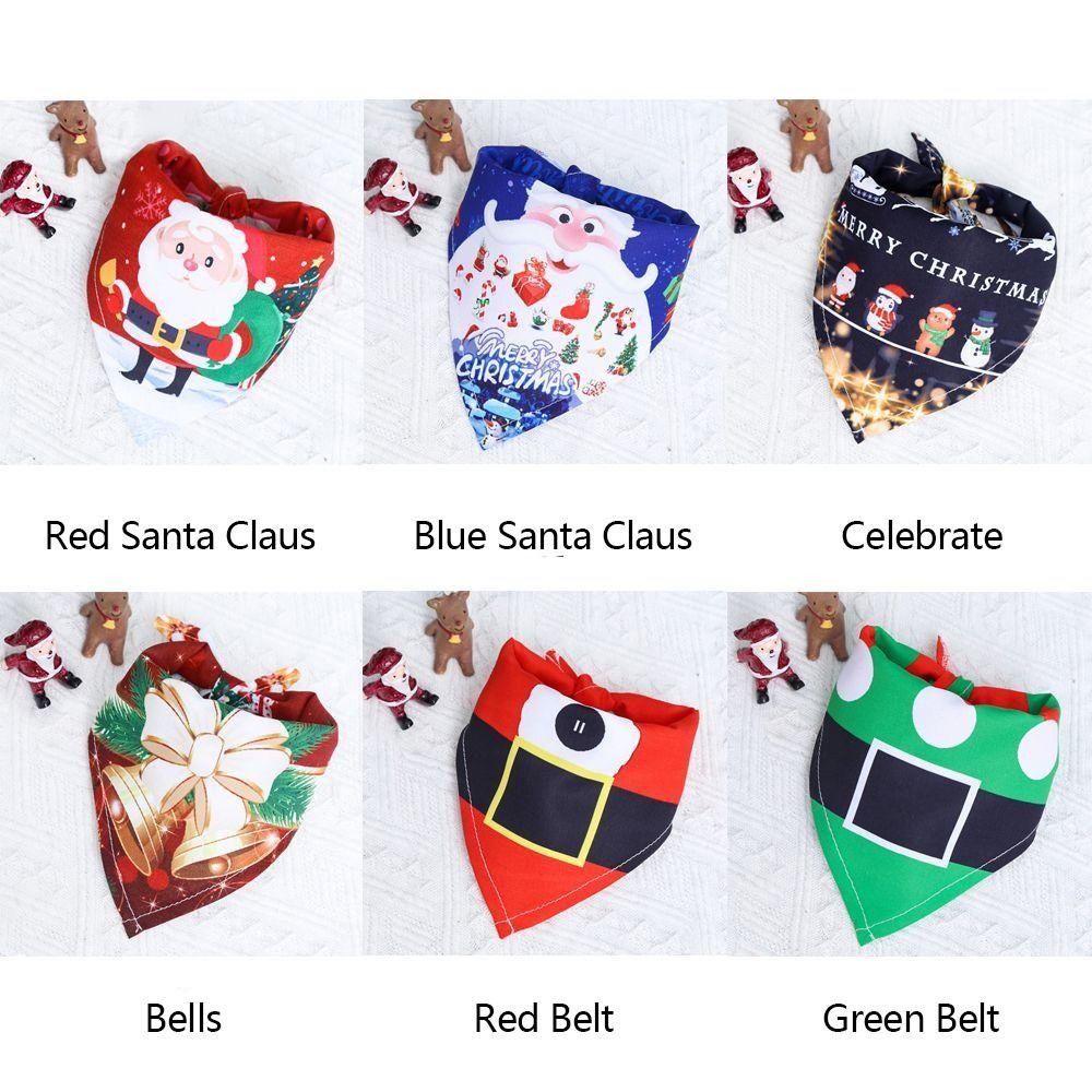 Khăn Bandana Hình Tam Giác Bằng Polyester Phong Cách Giáng Sinh Dành Cho Chó Mèo