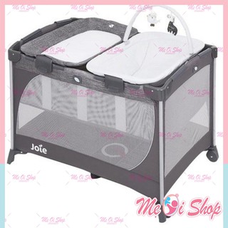 Giường cũi trẻ em joie commuter change & snooze linen gray