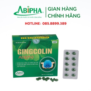 Viên uống hoạt huyết, tăng cường lưu thông máu não gincolin abipha với 150g ginkgo biloba extract