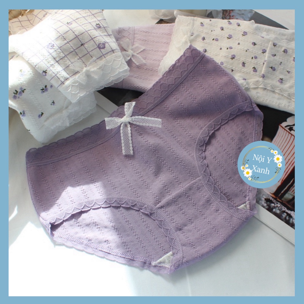 Quần Lót Nữ ❤️ Quần Lót Cotton Co Dãn 4D Diên Vĩ Hoa Tím 488 chất đẹp, thoáng hút mồ hôi