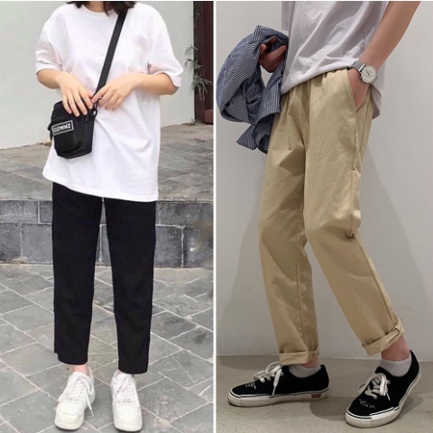 Quần Baggy Nam Vải Kaki Cotton Mềm Sau Khi Giặt, Quần Kaki Baggy Nam Vicenzo Cạp Thun Ống Đứng Đường May Cẩn Thận