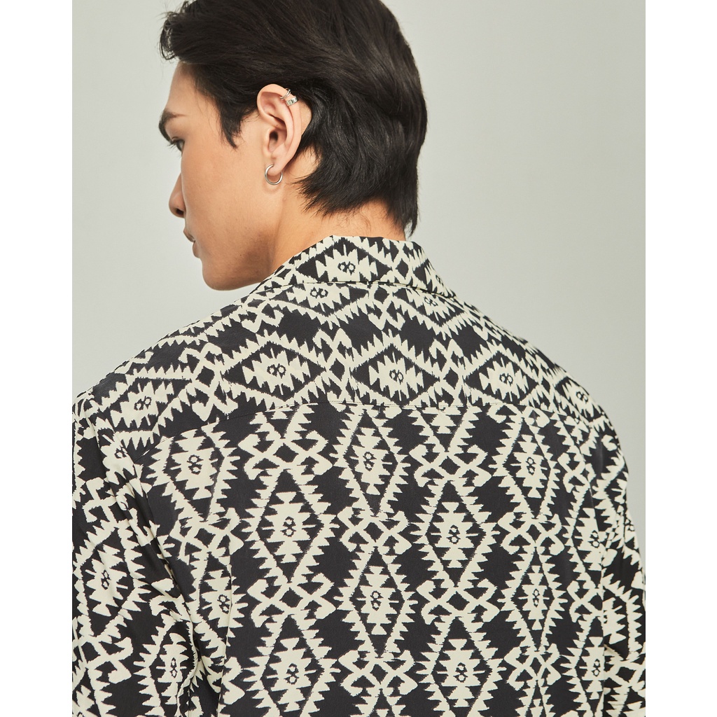 [Mã BMLTA50 giảm đến 50K đơn 99K] Áo sơ mi ngắn tay nam họa tiết mềm mịn HIGHWAY MENSWEAR Mono Aztec Cuban Shirt