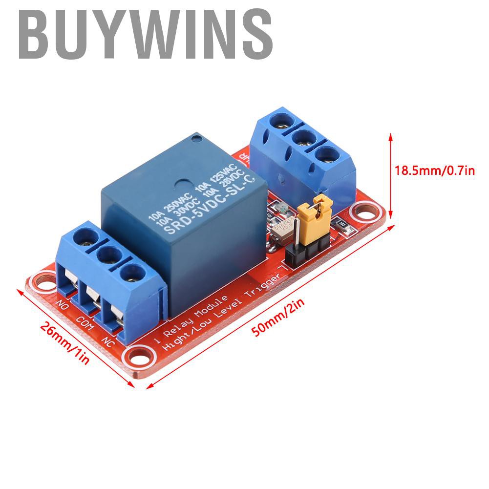 Buywins 1 Channel Optocoupler Relay Module Board High & Low Trigger 5V/12V/24V 