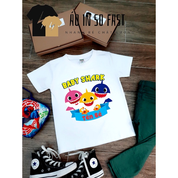 Áo thun trẻ em Baby shark - cá mập dễ thương chất đẹp