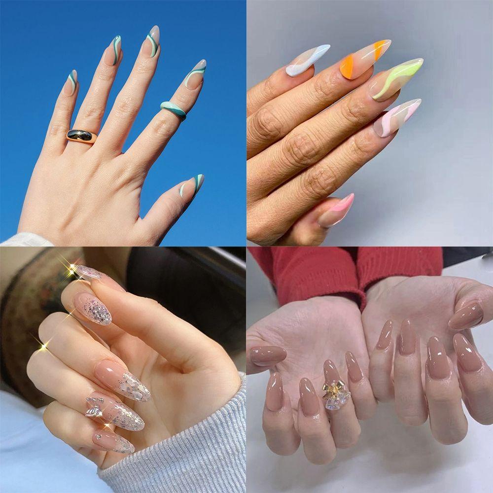 Hộp 1 / 24 Móng Tay Giả Che Phủ Toàn Diện Đính Kim Cương Giả Có Thể Tháo Rời|Bộ Móng Tay Giả Trang Trí Nghệ Thuật