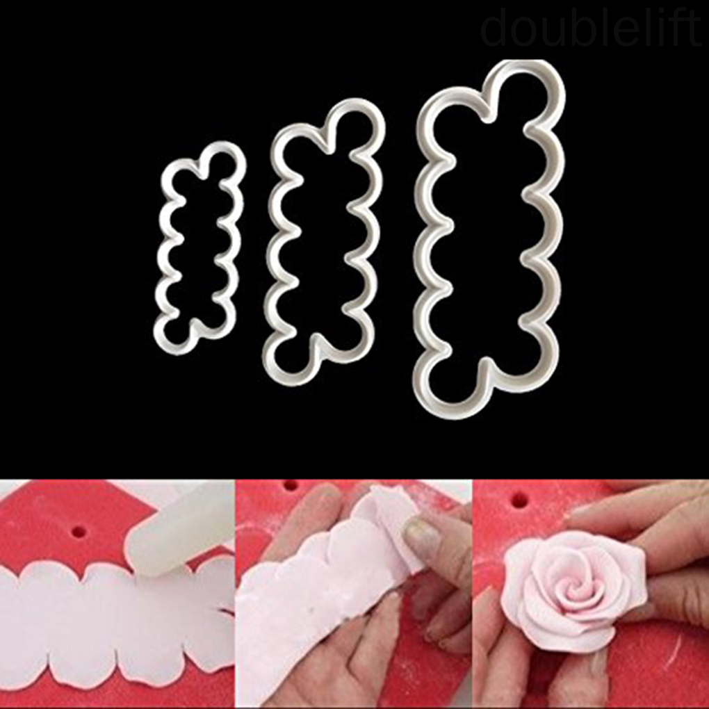 Set 3 khuôn tạo hình hoa hồng 3D trang trí bánh độc đáo