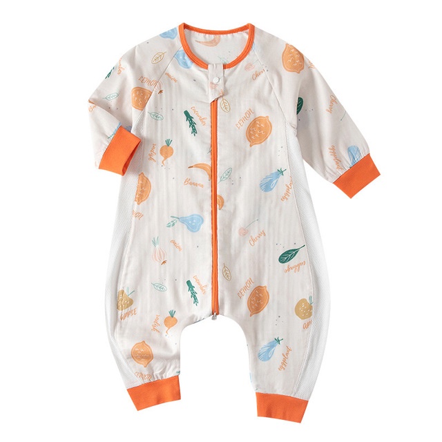 Túi Ngủ Mùa Hè. Túi Ngủ Vải cotton Tay Dài Phối Lưới Mỏng Nhẹ Chống Lạnh Thời Trang Mùa Hè Cho Bé