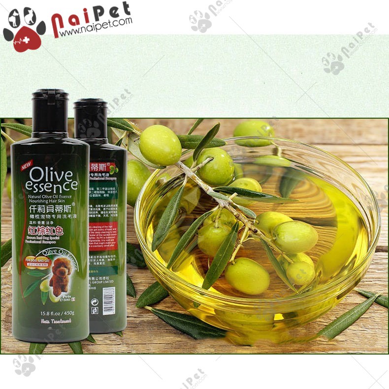 Sữa Tắm Chiết Xuất Olive Cho Chó Mèo Olive Essence Chai 450g - Hàng Chính Hãng