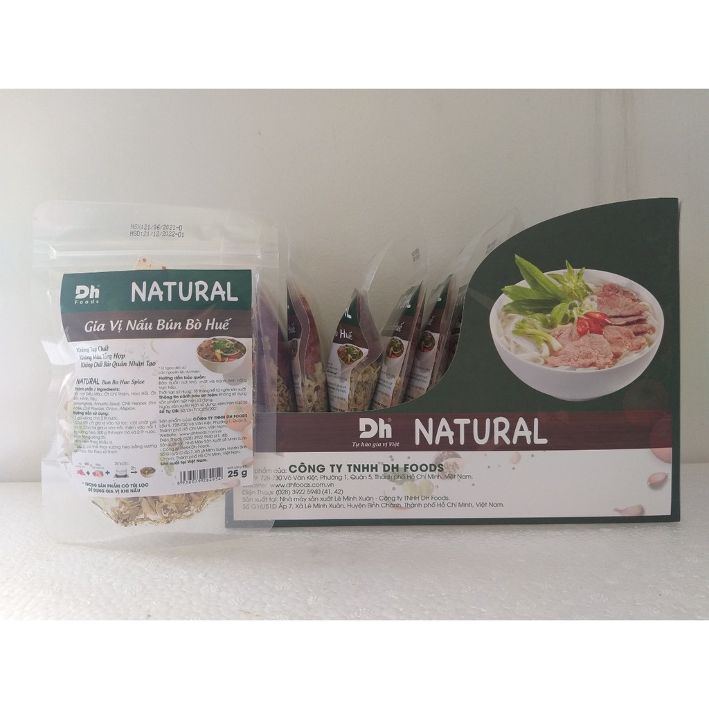 Combo 2 gói Gia vị Nấu Bùn Bò Huế Natural gói 20gr