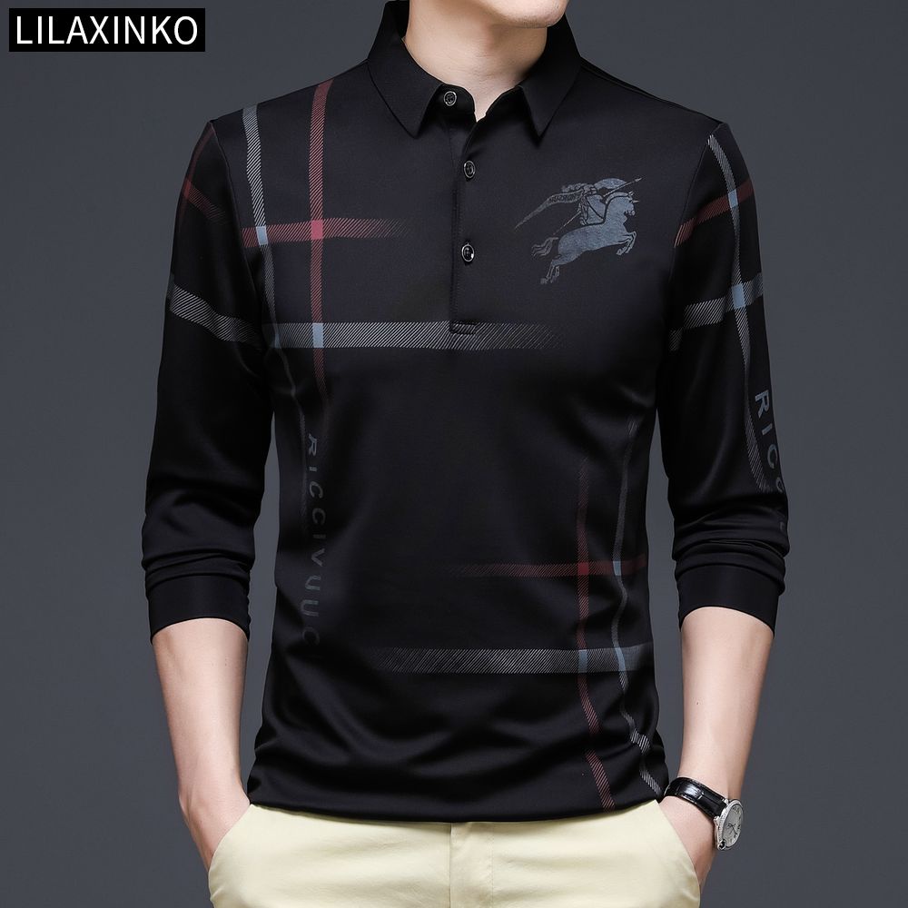 Áo Thun Polo Tay Dài Kẻ Sọc 3 Màu Thời Trang Dành Cho Nam