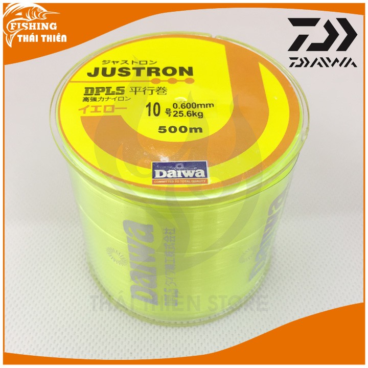 Dây câu, Cước Câu Cá Daiwa Justron Siêu Bền Dài 500m màu vàng