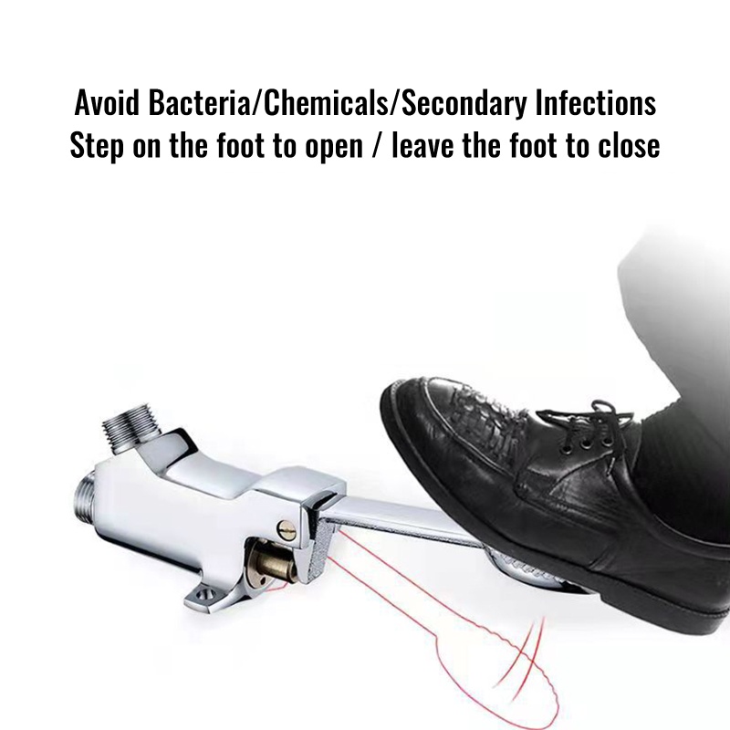 QQ Bàn Đạp Điều Khiển Gắn Van Bồn Rửa Bằng Thép Không Gỉ Tiện Dụng