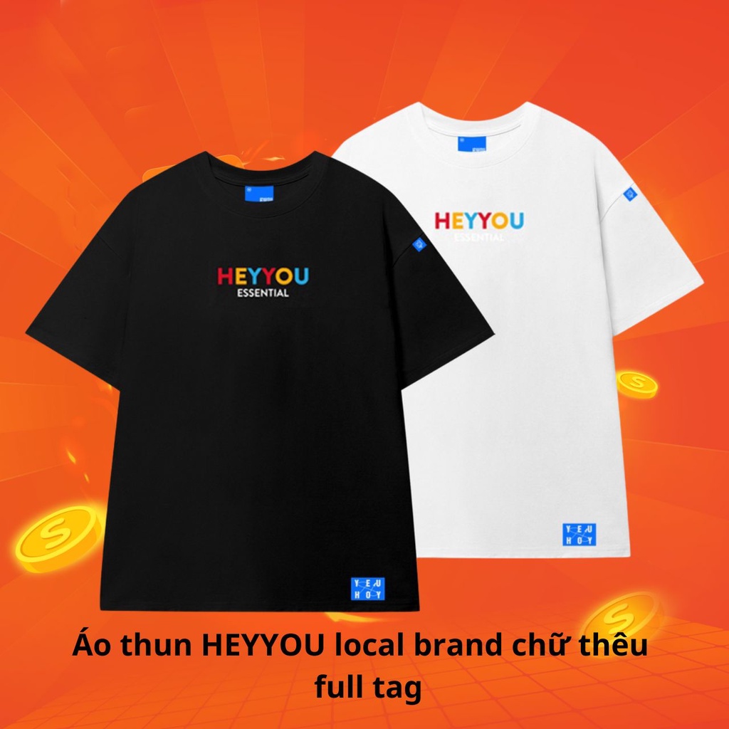 Áo thun unisex Local Brand HEYYOU Form Rộng Tay Lỡ nam nữ RAINBOW ESSENTIAL áo phông hey you Oversize cottton 100%