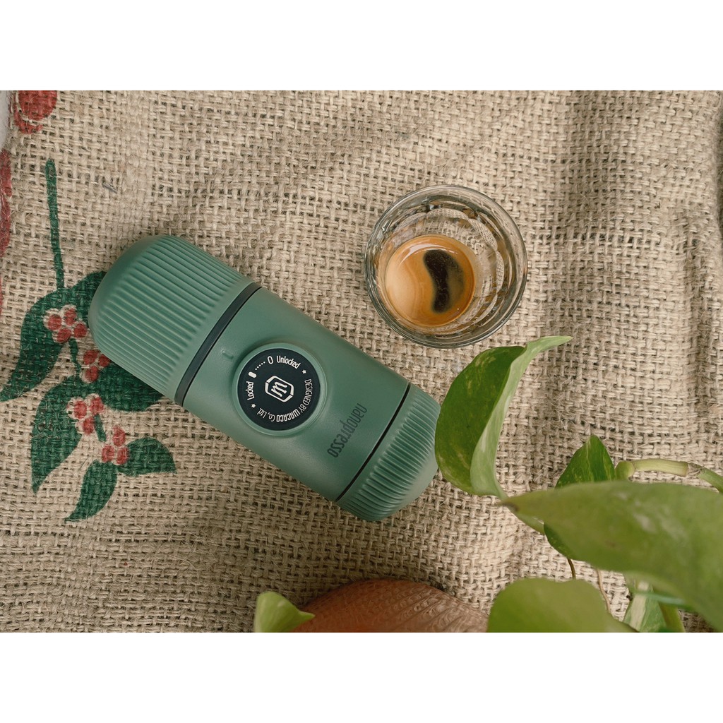 Dụng cụ ép Espresso bằng tay Wacaco Nanopresso Moss Green + Túi bảo vệ và chống sốc