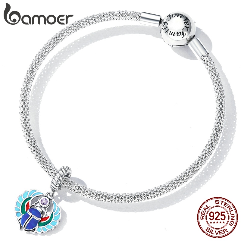Vòng cổ BAMOER bạc 925 mặt con công đính đá thời trang