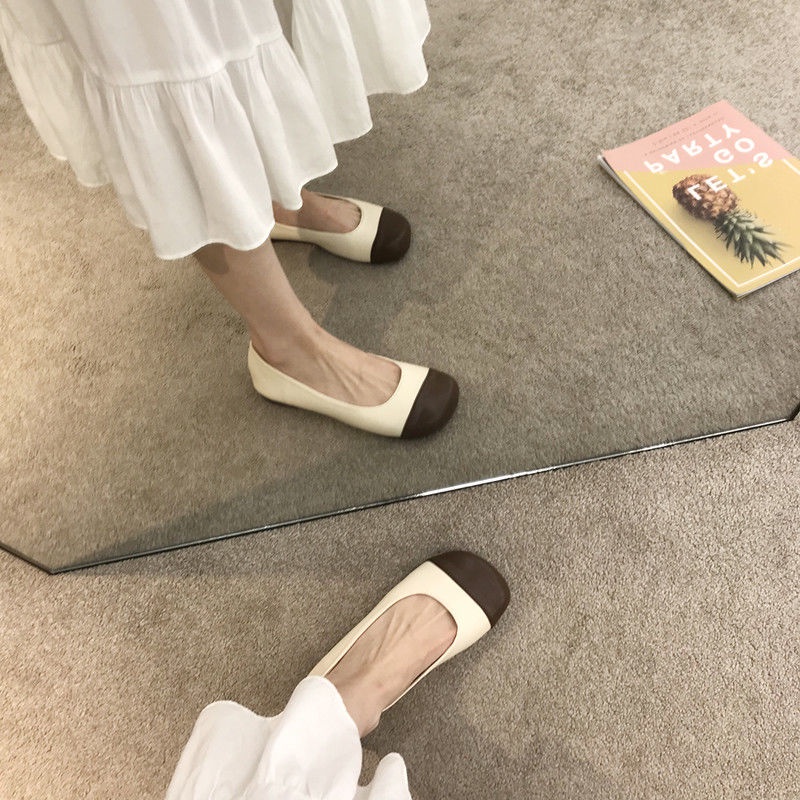 Giày Búp Bê Da Mềm Mũi Tròn Size 35-40 2 Kiểu Thời Trang Cho Bạn Gái
