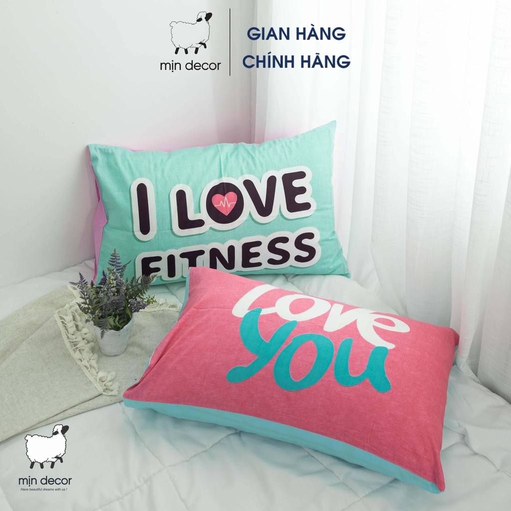 Đôi vỏ gối cotton 2 mặt Mịn Decor mềm mịn thoáng mát dễ thương nhiều mẫu mã