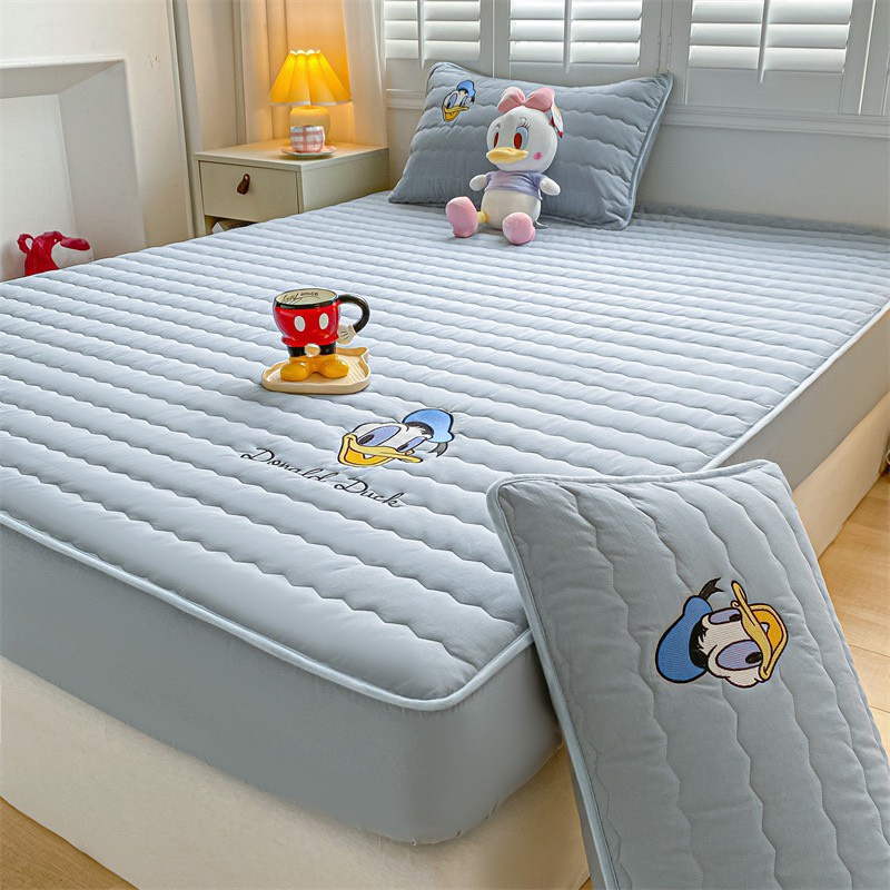 Ga gối cotton matxa hữu cơ sợi 100s siêu mềm thích hợp với mọi loại da,thảm cotton trải giường bọc đệm tặng kèm 2 vỏ gối