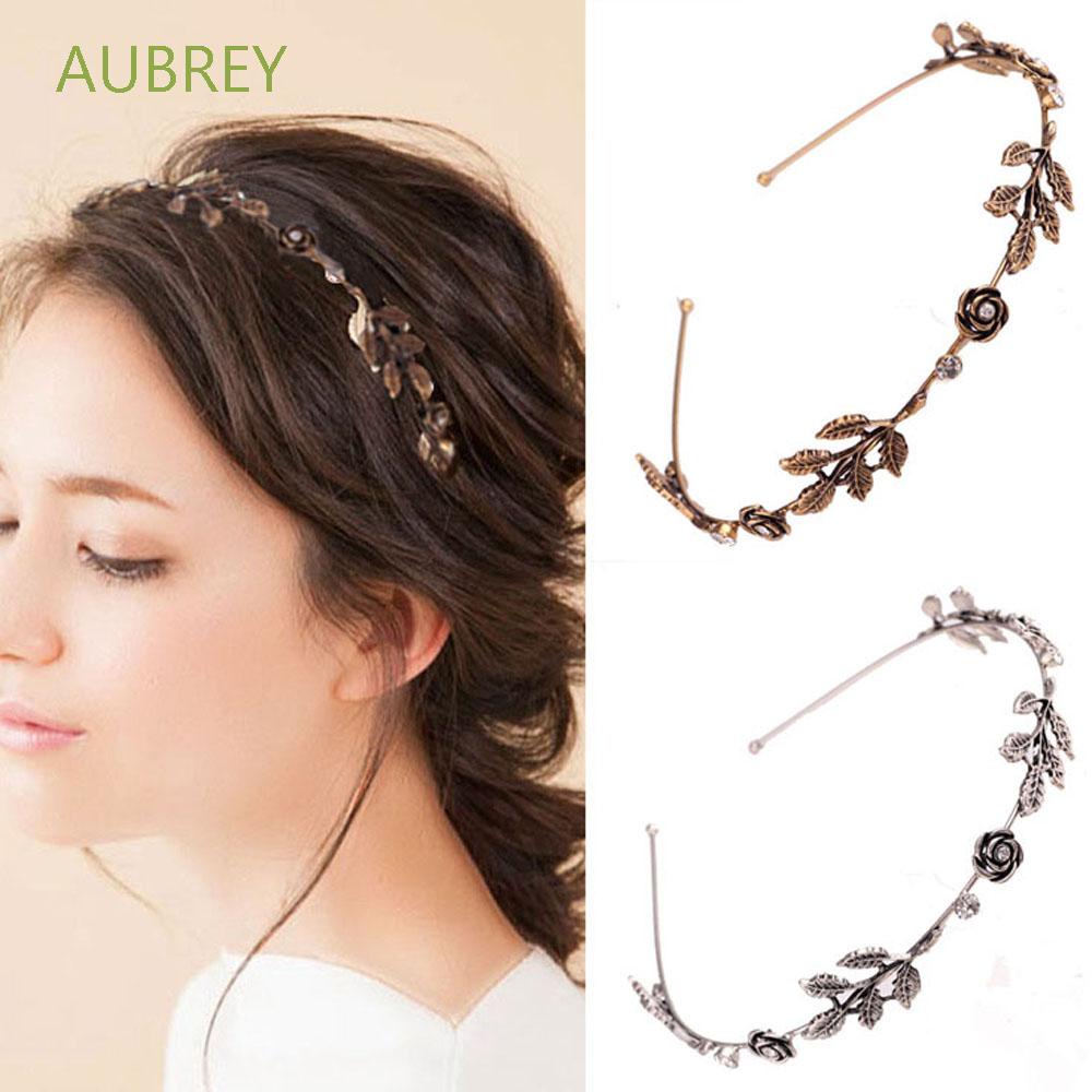 Aubrey Băng Đô Cài Tóc Bằng Kim Loại Hình Hoa Hồng Nhiều Màu Sắc Cổ Điển Cho Nữ