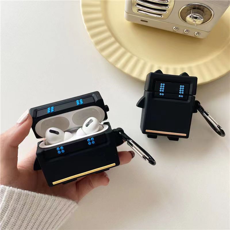 Vỏ Bảo Vệ Hộp Sạc Tai Nghe bluetooth Không Dây Airpods 3/1/2 pro Bằng Silicon Họa Tiết Hoạt Hình robot 3D Dễ Thương