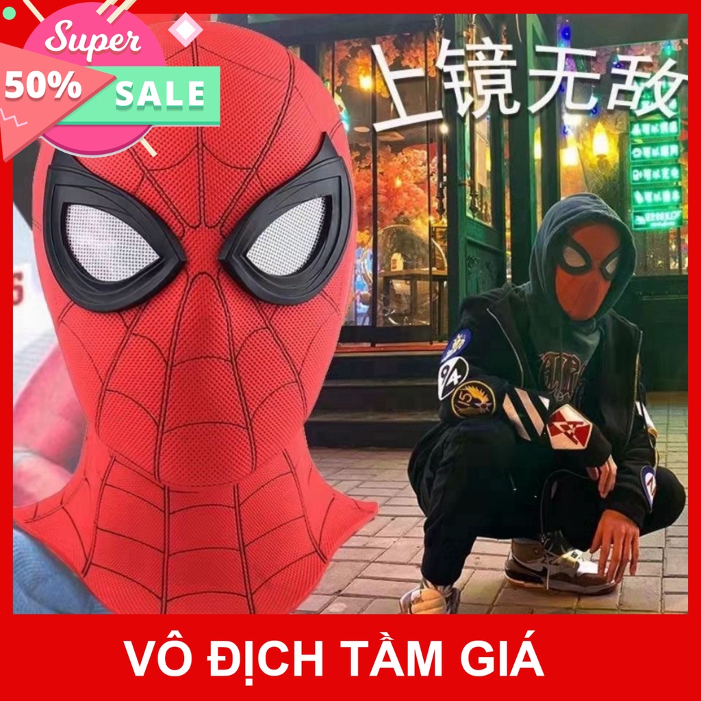Mặt Người Nhện 2 màu Đen Đỏ, Mặt nạ SpiderMan Trùm Đầu Độc Đáo Vui Nhộn, Đồ chơi cosplay Spider Man