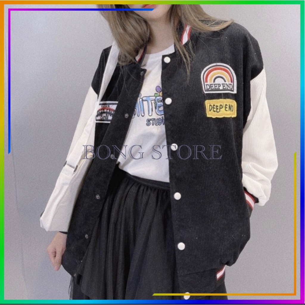 Áo Khoác Bomber Nữ, Áo Khoác Nhung Nữ In Hình Cầu Vồng Chất Nhung Tăm 4 Mầu Sắc Trẻ Trung | BigBuy360 - bigbuy360.vn